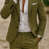 Abito tre pezzi da uomo con gilet e pantaloni dritti