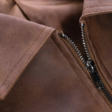 Giacca Uomo Effetto Scamosciato con Colletto e Zip
