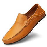 Mocassini uomo in pelle con elastici laterali