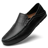 Mocassini uomo in pelle con elastici laterali