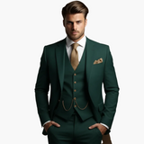 Fato slim fit de homem de três peças