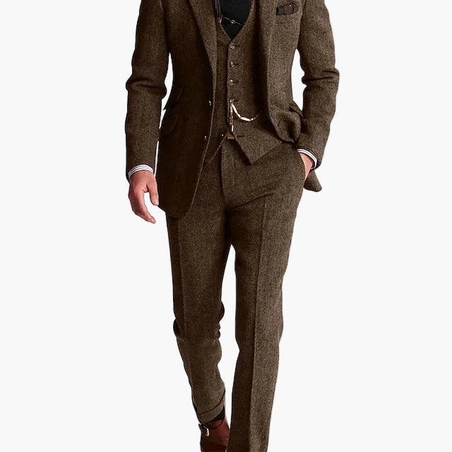 Abito da uomo in tweed a tre pezzi