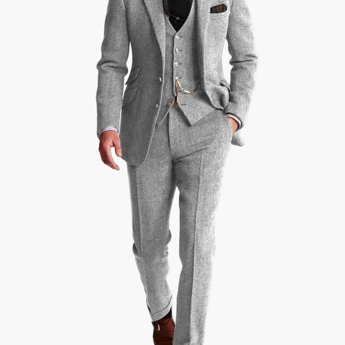 Abito da uomo in tweed a tre pezzi