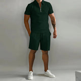 Completo Estivo Uomo con Polo a Zip e Pantaloncini