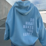 ZAYA | Sweatshirt oversized com capuz – Faz o que te faz feliz