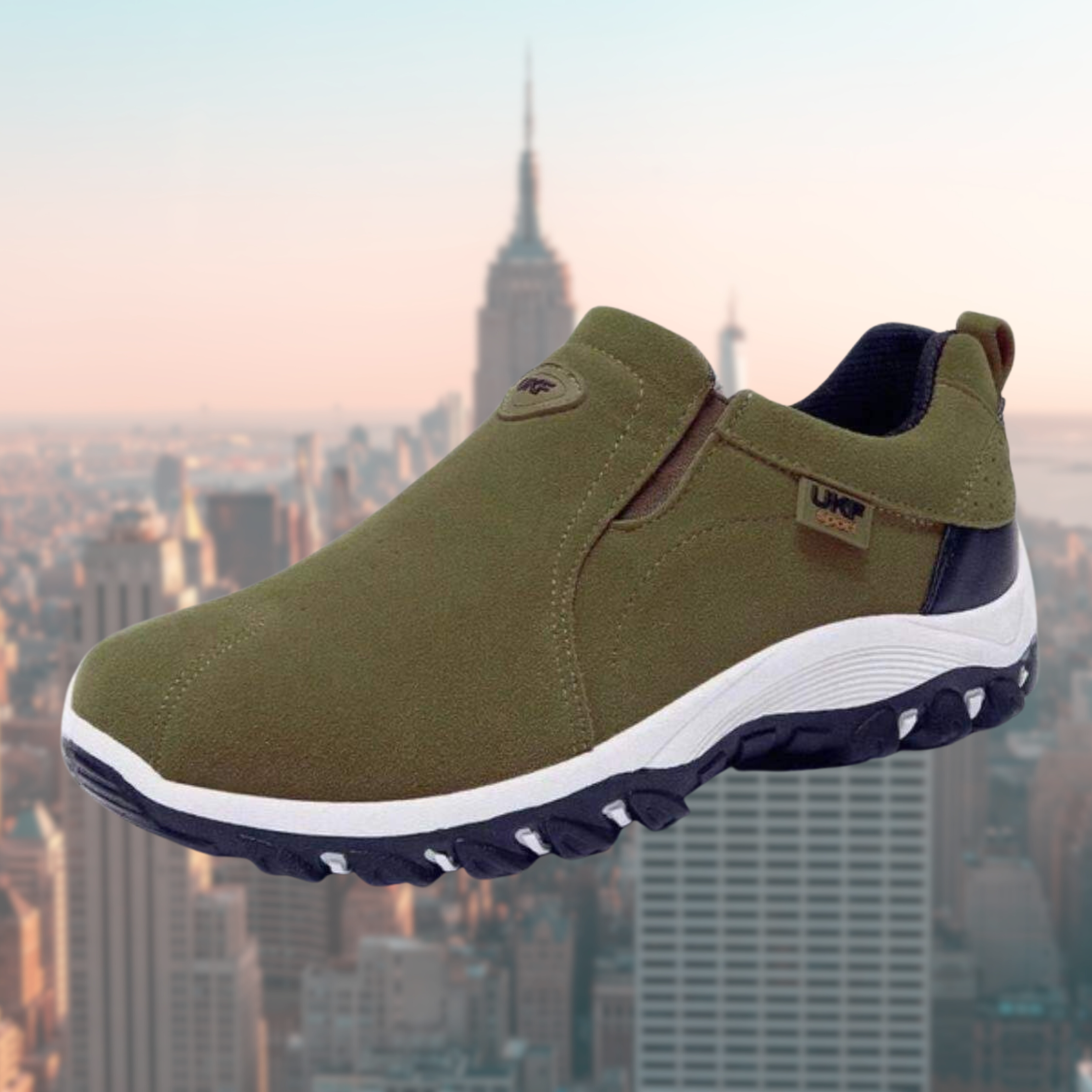 Sneakers slip-on da uomo effetto scamosciato