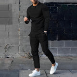 Completo Casual Uomo con Maglia a Maniche Lunghe e Pantaloni Jogger