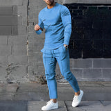 Completo Casual Uomo con Maglia a Maniche Lunghe e Pantaloni Jogger