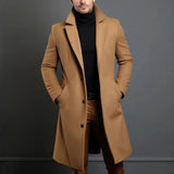 Cappotto Uomo Elegante Monopetto con Revers Classici
