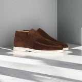 Mocassini uomo slip-on in camoscio alla caviglia