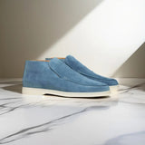 Mocassini uomo slip-on in camoscio alla caviglia