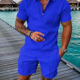 Completo Estivo Uomo con Polo a Zip e Pantaloncini Coordinati