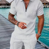 Completo Estivo Uomo con Polo a Zip e Pantaloncini Coordinati