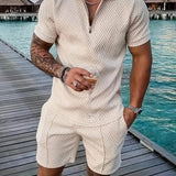 Completo Estivo Uomo con Polo a Zip e Pantaloncini Coordinati