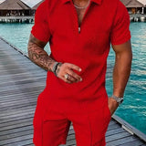Completo Estivo Uomo con Polo a Zip e Pantaloncini Coordinati