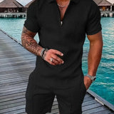 Completo Estivo Uomo con Polo a Zip e Pantaloncini Coordinati