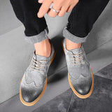 Scarpe Oxford casual da uomo in suede con lacci