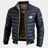 Giacca Bomber Uomo Trapuntata con Collo Alto e Zip