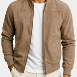 Giacca Bomber Uomo Effetto Scamosciato con Zip