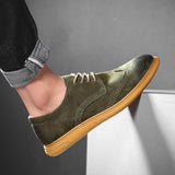 Scarpe Oxford casual da uomo in suede con lacci