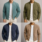 Giacca Bomber Uomo Effetto Scamosciato con Zip