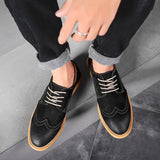 Scarpe Oxford casual da uomo in suede con lacci