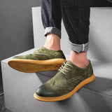 Scarpe Oxford casual da uomo in suede con lacci