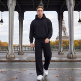 Tuta Casual Uomo con Felpa con Cappuccio e Pantaloni a Gamba Larga