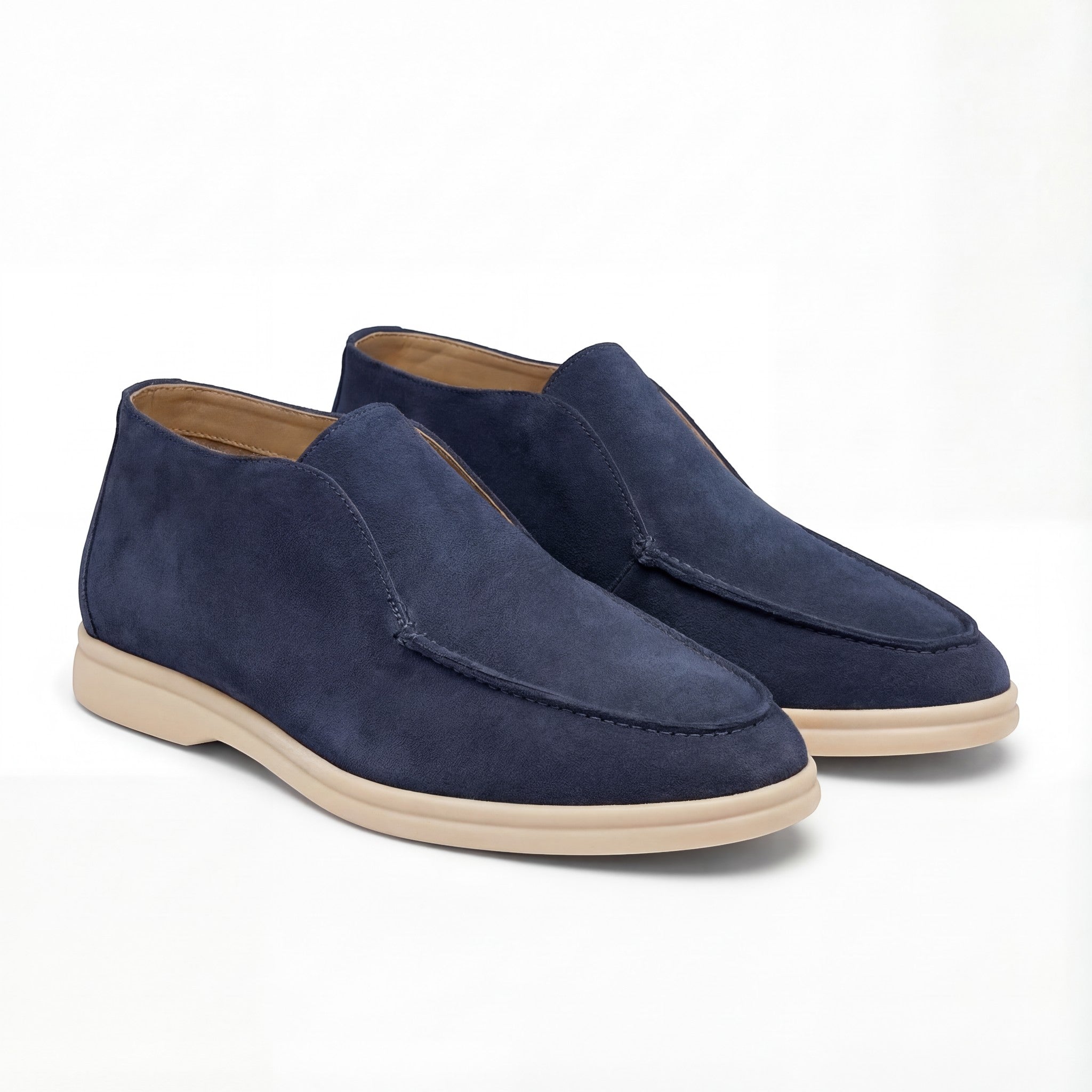 Mocassini slip-on uomo in camoscio alla cavigliat
