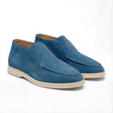 Mocassini slip-on uomo in camoscio alla cavigliat