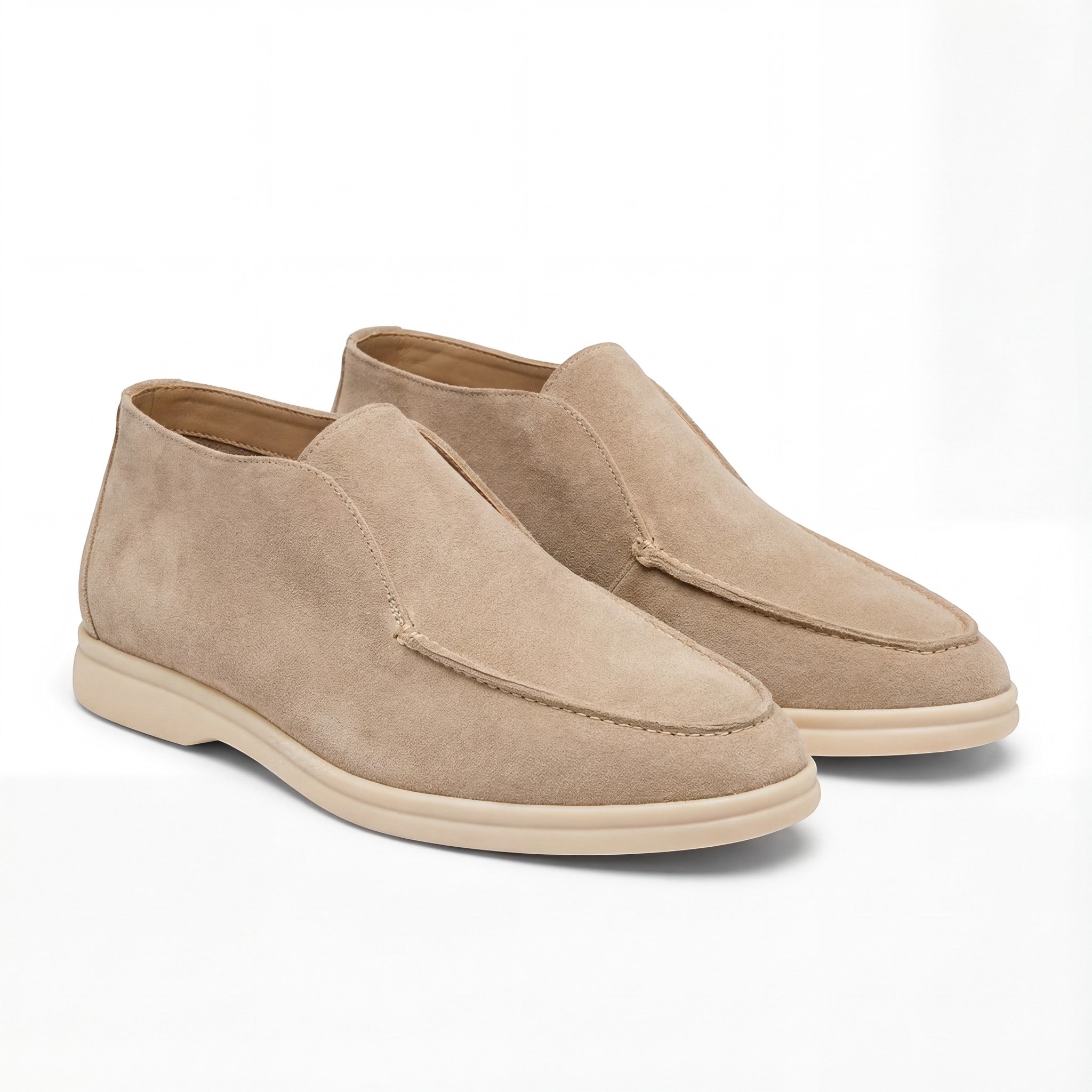 Mocassini slip-on uomo in camoscio alla cavigliat