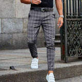 Pablo | Calças de homem slim fit aos quadrados