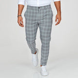 Pablo | Calças de homem slim fit aos quadrados