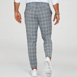 Pablo | Calças de homem slim fit aos quadrados