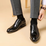 Scarpe Oxford uomo stringate effetto pelle