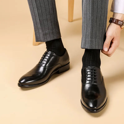 Scarpe Oxford uomo stringate effetto pelle