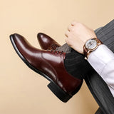 Scarpe Oxford uomo stringate effetto pelle
