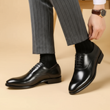 Scarpe Oxford uomo stringate effetto pelle