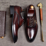 Scarpe Oxford uomo stringate effetto pelle