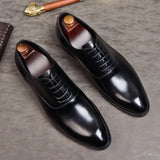 Scarpe Oxford uomo stringate effetto pelle