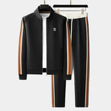 Completo Sportivo Uomo con Giacca Zip e Pantaloni a Righe