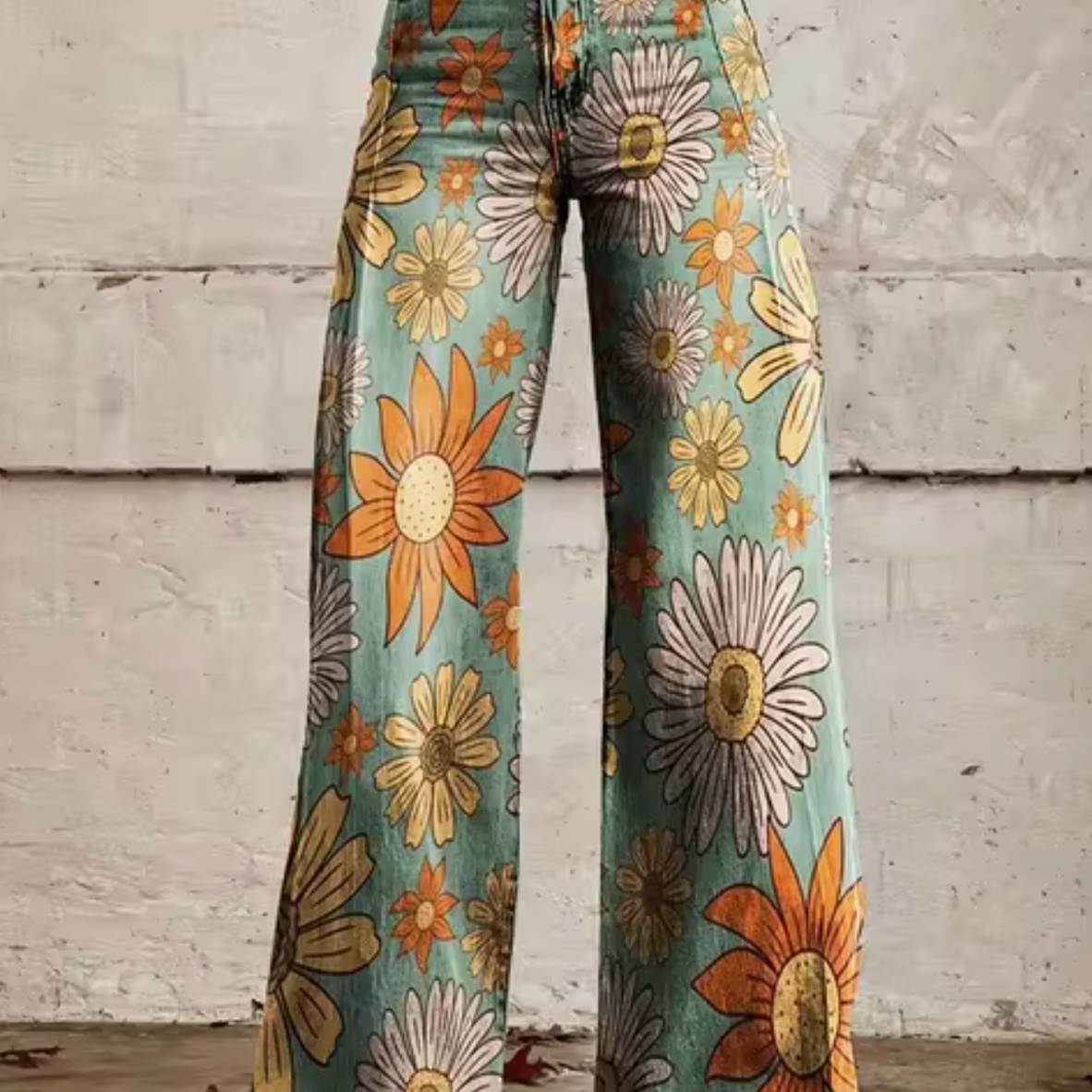 Elora | Pantaloni eleganti con vivace stampa di uccelli